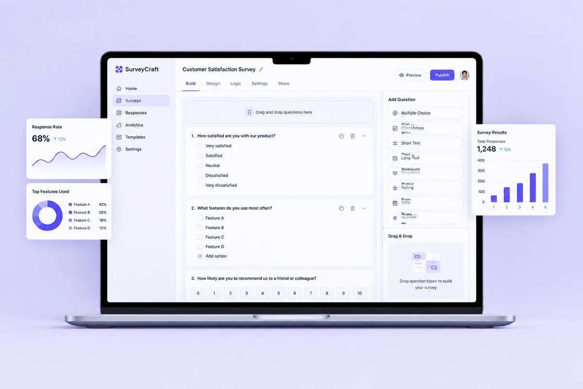 Collecta Survey Builder interface mockup