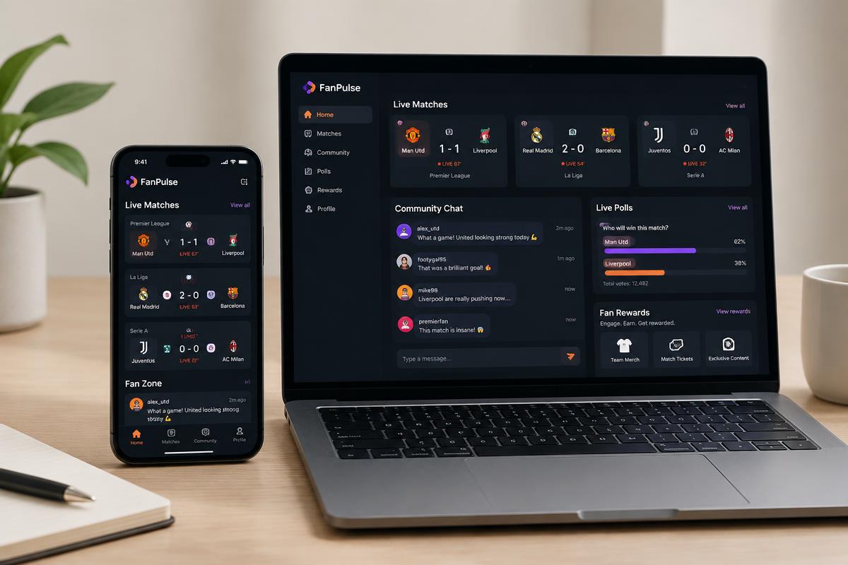 Rooter — Sports Community & Fan Engagement interface mockup